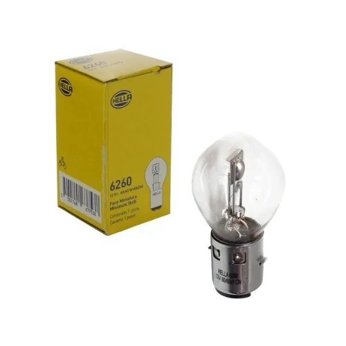 Paquete 10 focos Hella 6260 BA20d para moto 12V 60/60W #358265611