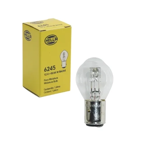 Paquete 10 focos BA20d Hella para moto 12V 45/45W #6245
