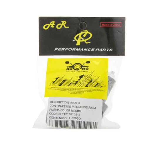 Contrapeso negro de aluminio ovalado puños para motocicleta