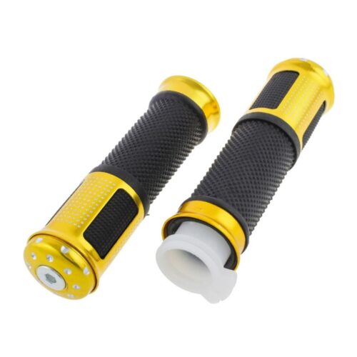 Puños universales aluminio dorado QUMO para moto